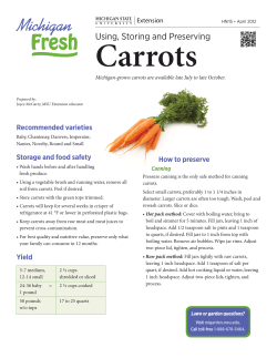 Carrots, Using Storing and Preserving