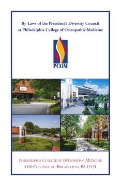 By-Laws of the President`s Diversity Council at Philadelphia College