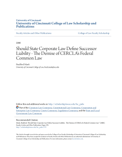 The Demise of CERCLA`s Federal Common Law