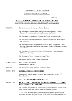 MINUTES OF THE 88 MEETING OF THE TENTH ANGUILLA