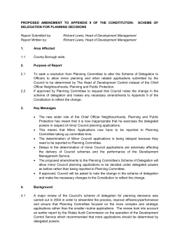 PROPOSED AMENDMENT TO APPENDIX 9 OF THE CONSTITUTION