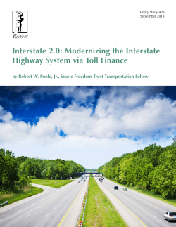 Modernizing the Interstate Highway System Via Toll Finance