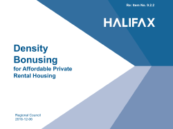 Implementation of Density Bonusing for Private Rental Affordable