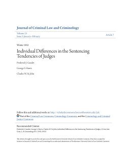 Individual Differences in the Sentencing Tendencies of Judges