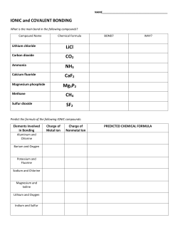 LiCl CO2 NH3 CaF2 Mg3P2 CH4 SF2