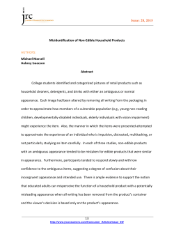 Misidentification of Non-Edible Household Products