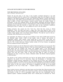 loyalist settlement in new brunswick new brunswick loyalists