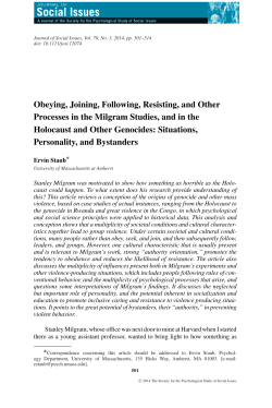 Staub, E. (2014). Obeying, joining, following, resisting and other