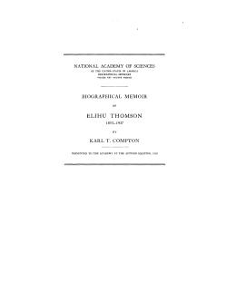 biographical memoir elihu thomson karl t. compton