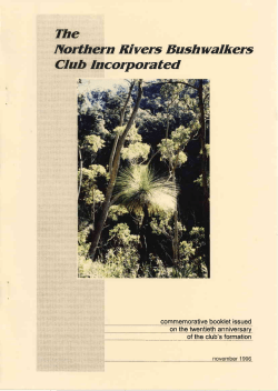 20 th Anniversary Booklet - Northern Rivers Bushwalkers Club