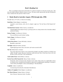 Brett`s Reading List 1 Books Read in Australia - UF-Stat
