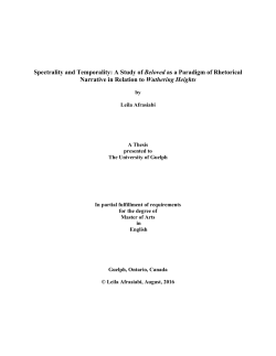 Spectrality and Temporality: A Study of Beloved as a