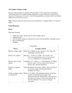 APA Citation Quick Guide