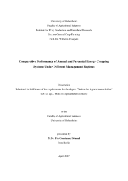 Comparative Performance of Annual and Perennial Energy