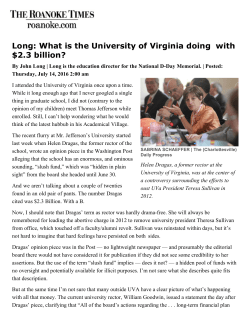 Long: What is the University of Virginia doing with $2.3 billion?