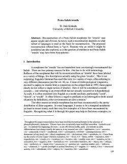 Proto-Salish irrealis - The University of British Columbia