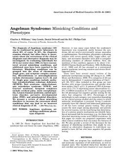 Angelman syndrome: Mimicking conditions and phenotypes