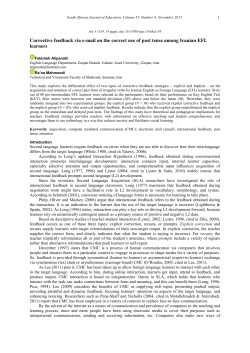 Corrective feedback via e-mail on the correct use of past tense