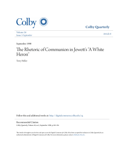 The Rhetoric of Communion in Jewett`s "A White Heron"