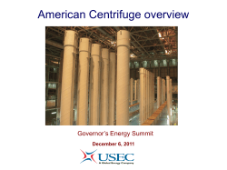 American Centrifuge overview - West Virginia Department of