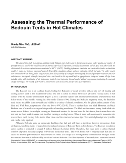 Assessing the Thermal Performance of Bedouin Tents in Hot