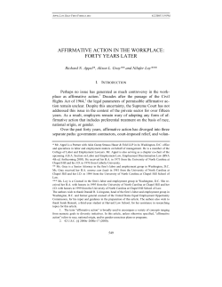 affirmative action in the workplace: forty years later