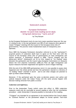 Abolish 1st [and 2nd] reading secret deals