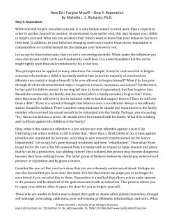 How Do I Forgive Myself &ndash; Step 4: Reparation By Michelle J. S.