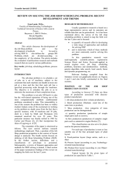 review on solving the job shop scheduling problem