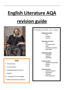 English Literature GCSE Revision Check List