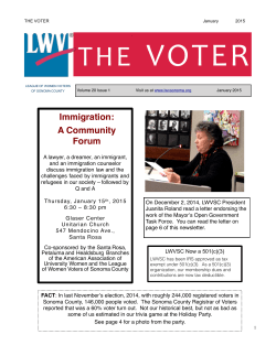 January 2015 - League of Women Voters of Sonoma County