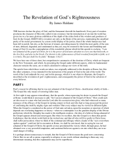 Revelation of God`s Righteousness