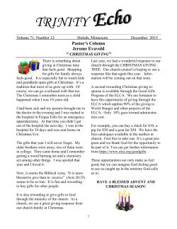 December 2015 - Trinity Lutheran Church