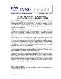 INSG Insight - International Nickel Study Group