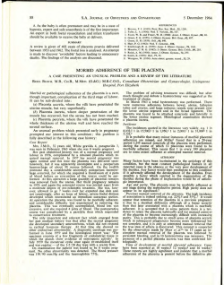 MORBID ADHERENCE OF THE PLACENTA