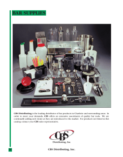 bar supplies - CBS Distributing