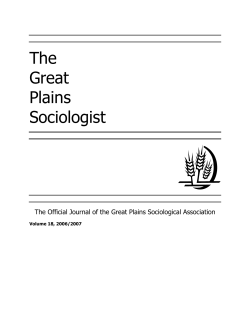 The Great Plains Sociologist - South Dakota State University