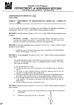 DEPARTMENT of AGRARIAN REFORM