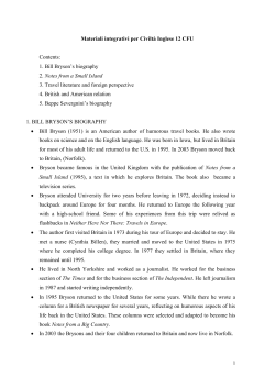 Materiali integrativi per Civilt&agrave; Inglese 12 CFU Contents: 1. Bill