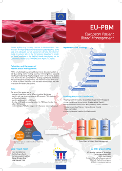 EU-PBM Patient Blood Management