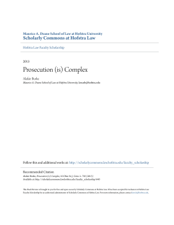 Prosecution (is) Complex - Scholarly Commons at Hofstra Law
