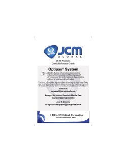 JCM&reg; Global Optipay&reg; Quick Reference Guide Rev 5