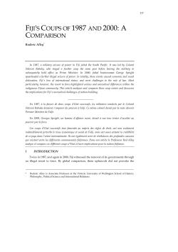 fiji`s coups of 1987 and 2000: a comparison
