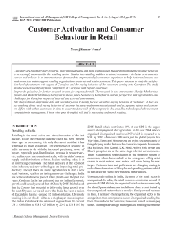 Customer Activation and Consumer Behaviour in Retail
