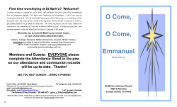 O Come, O Come, Emmanuel - St. Mark`s Lutheran Church