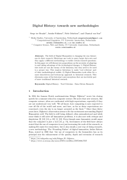 Digital History: towards new methodologies
