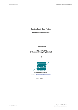 Drayton South Coal Project Economic Assessment Anglo American