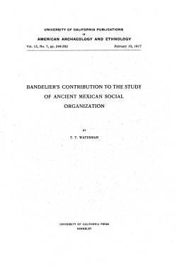 bandelier`s contribution to the study