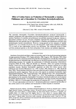 Effect of Carbon Source on Production of