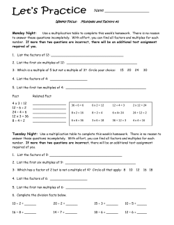 2016 HW Factors and Multiples 1